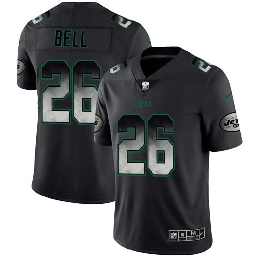 Men's New York Jets #26 Le'Veon Bell Black 2019 Smoke Fashion Limited Stitched NFL Jersey